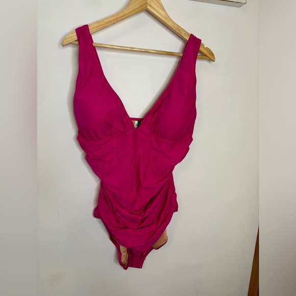 J. CREW Fuchsia Ruched V-neck one-piece - Various Sizes NWT - Picture 5 of 13